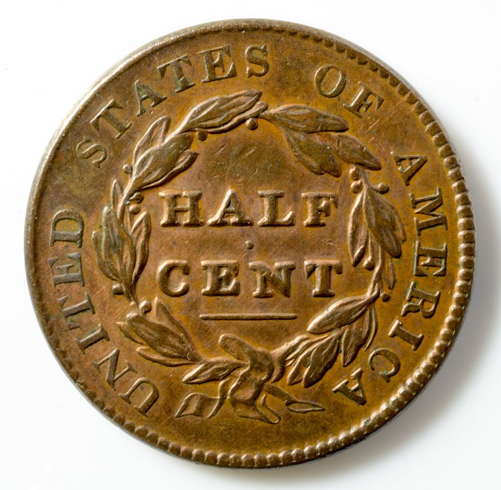 1828 Classic Head Half Cent 13 Stars  coin collectible - Main Image 2