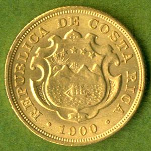 Costa Rica 2 Colones 1900  coin collectible - Main Image 2