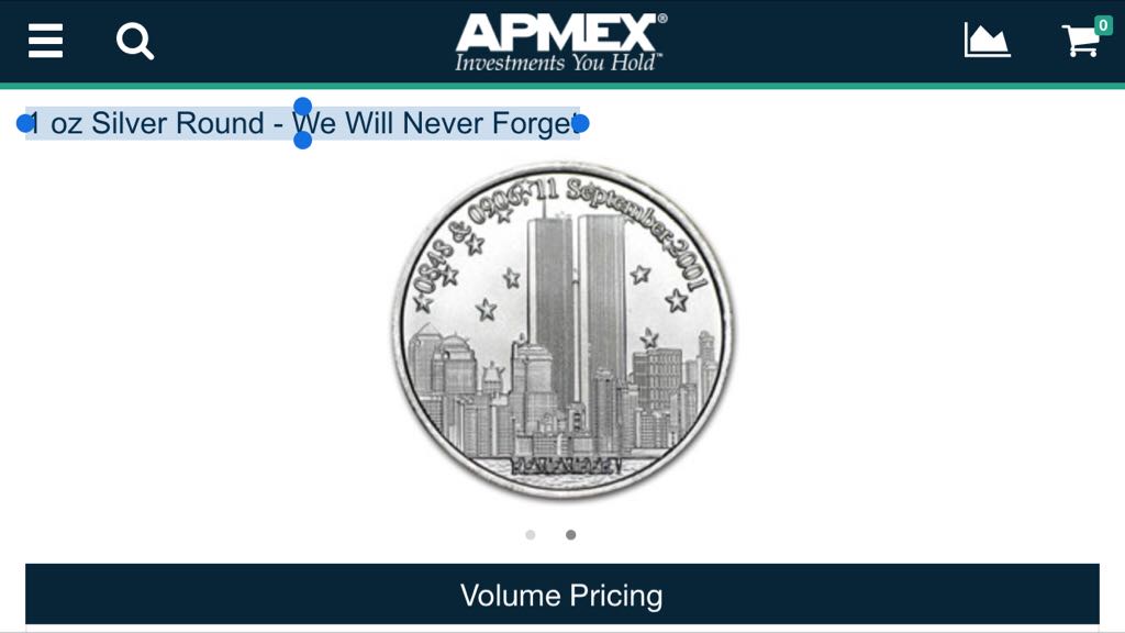 1 oz Silver Round - We Will Never Forget  1 oz Silver Round - We Will Never Forget1 oz Silver Round - We Will Never Forget 1 2   coin collectible - Main Image 2