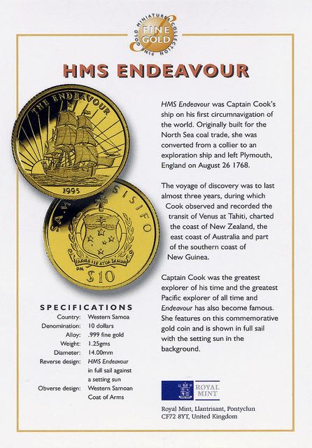 The Endeavour $10 Gold  coin collectible - Main Image 2