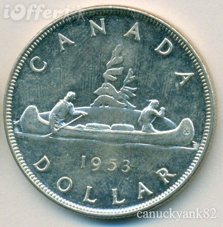 1953 Canadian Silver Dollar  coin collectible - Main Image 2