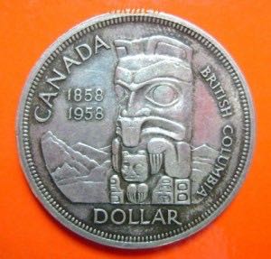 1958 Canadian Silver Dollar B.C.   coin collectible - Main Image 2