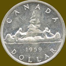 1959 Canadian Silver Dollar  coin collectible - Main Image 2