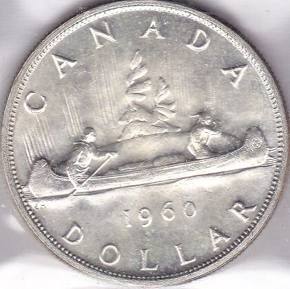 1960 Canadian Silver Dollar  coin collectible - Main Image 2