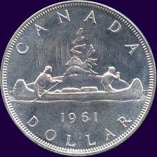 1961 Canadian Silver Dollar  coin collectible - Main Image 2