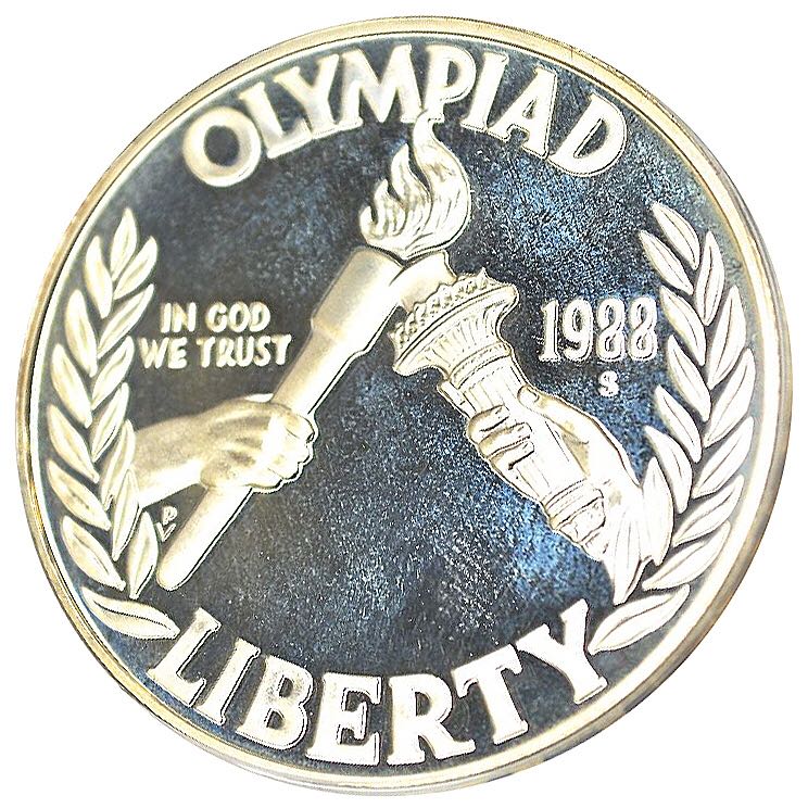 United States 1 Dollar 1988 Olympics  coin collectible - Main Image 2