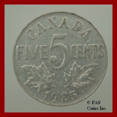 1935 Canadian 5 Cent Coin  coin collectible - Main Image 2