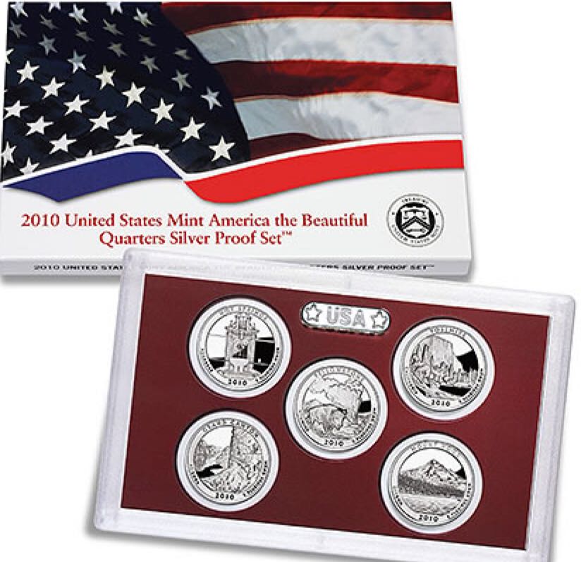 2010 America The Beautiful Quarters Silver Proof Set  coin collectible - Main Image 2