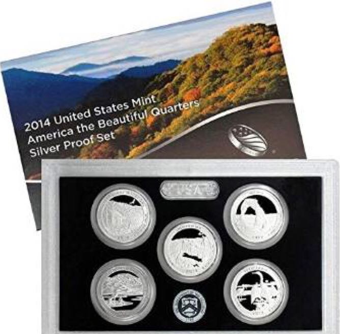 2014 America The Beautiful Quarters Silver Proof Set  coin collectible - Main Image 2