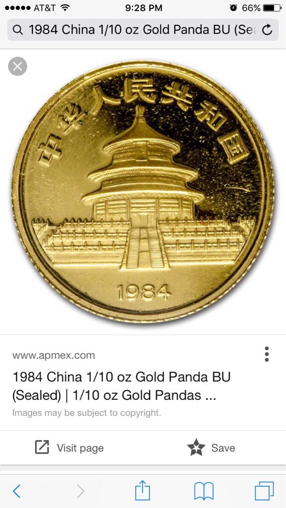 China Panda Gold 1/10  coin collectible - Main Image 2
