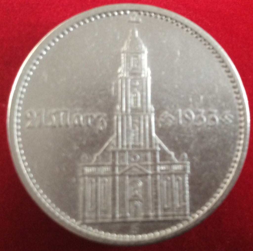 5 Reichsmark 1934F Church With Date  coin collectible - Main Image 2