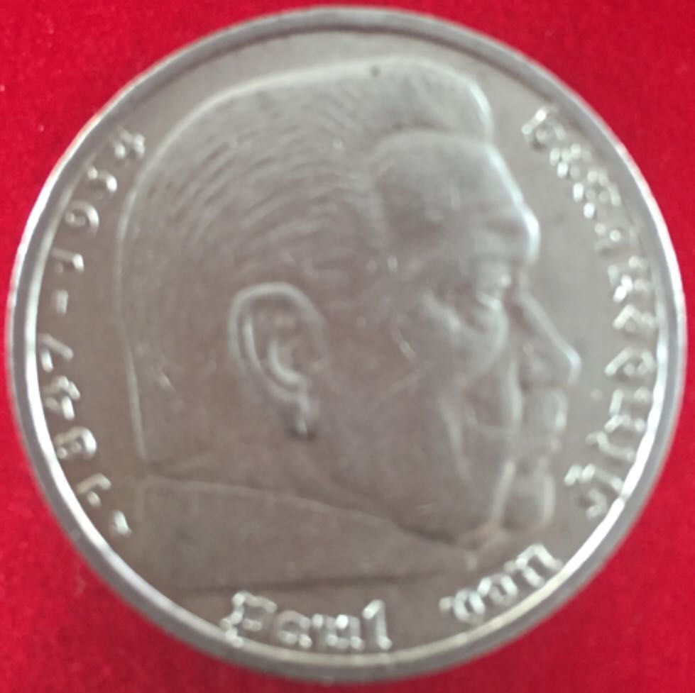 5 Reichsmark 1935A Hindenberg  coin collectible - Main Image 2