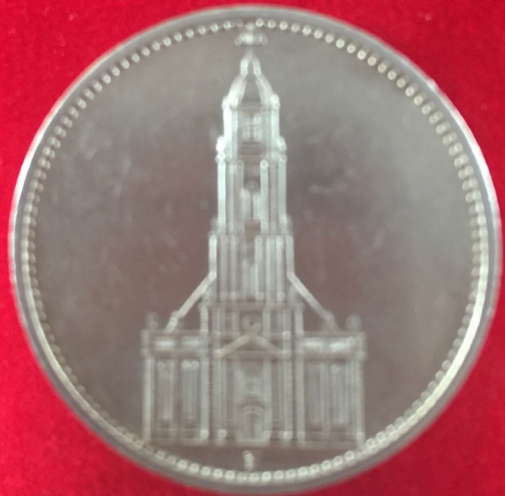 5 Reichsmark 1934F Church  coin collectible - Main Image 2