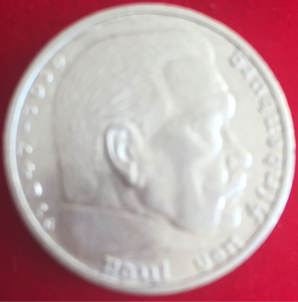 5 Reichsmark 1937G Hindenberg & Swastika  coin collectible - Main Image 2
