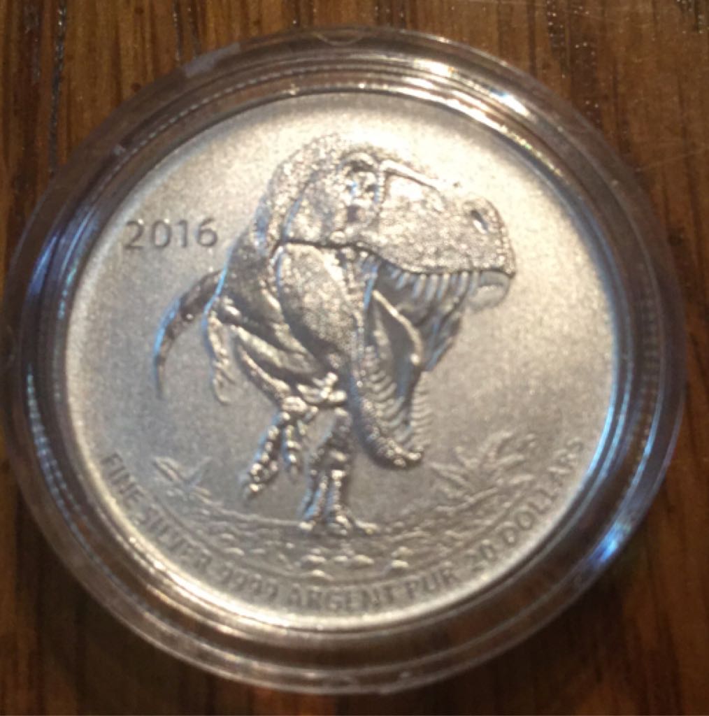 Silver T Rex  coin collectible - Main Image 2