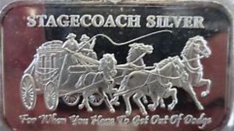 1oz Stagecoach Silver Bar  coin collectible - Main Image 2