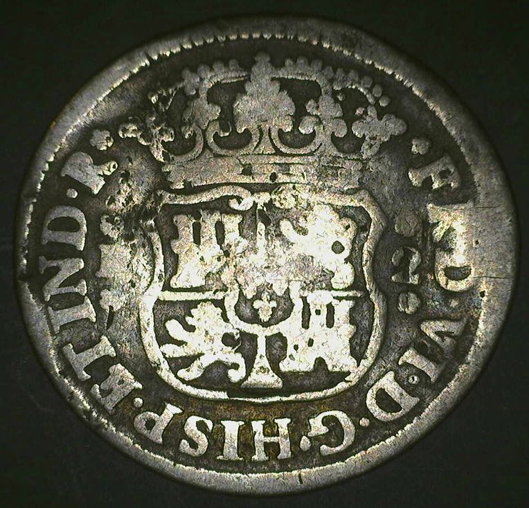 1754 2 Reales Fernando VI Pillars Milled Royal Crown  coin collectible - Main Image 2