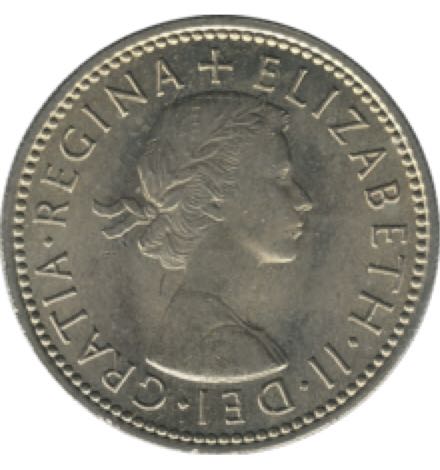 1963 Two Shillings  English Coin  coin collectible - Main Image 2