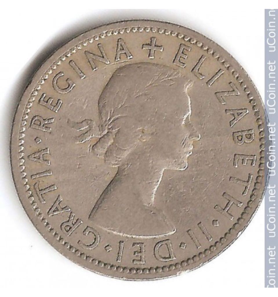 Foreign - 1961 English One Shilling Silver Coin  coin collectible - Main Image 2