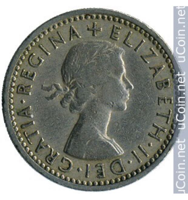 1960 English Six Pence Coin  coin collectible - Main Image 2