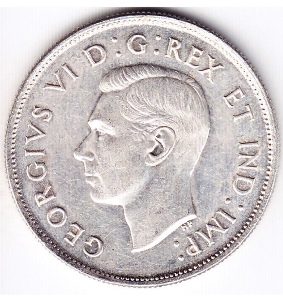 1943 Canadian Silver Fifty Cent Coin  coin collectible - Main Image 2