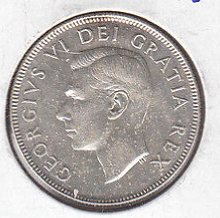 1952 Canadian Fifty Cent Silver Coin  coin collectible - Main Image 2