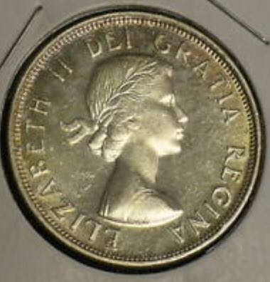1953 Canadian SF LD Silver Fifty Cent Coin  coin collectible - Main Image 2