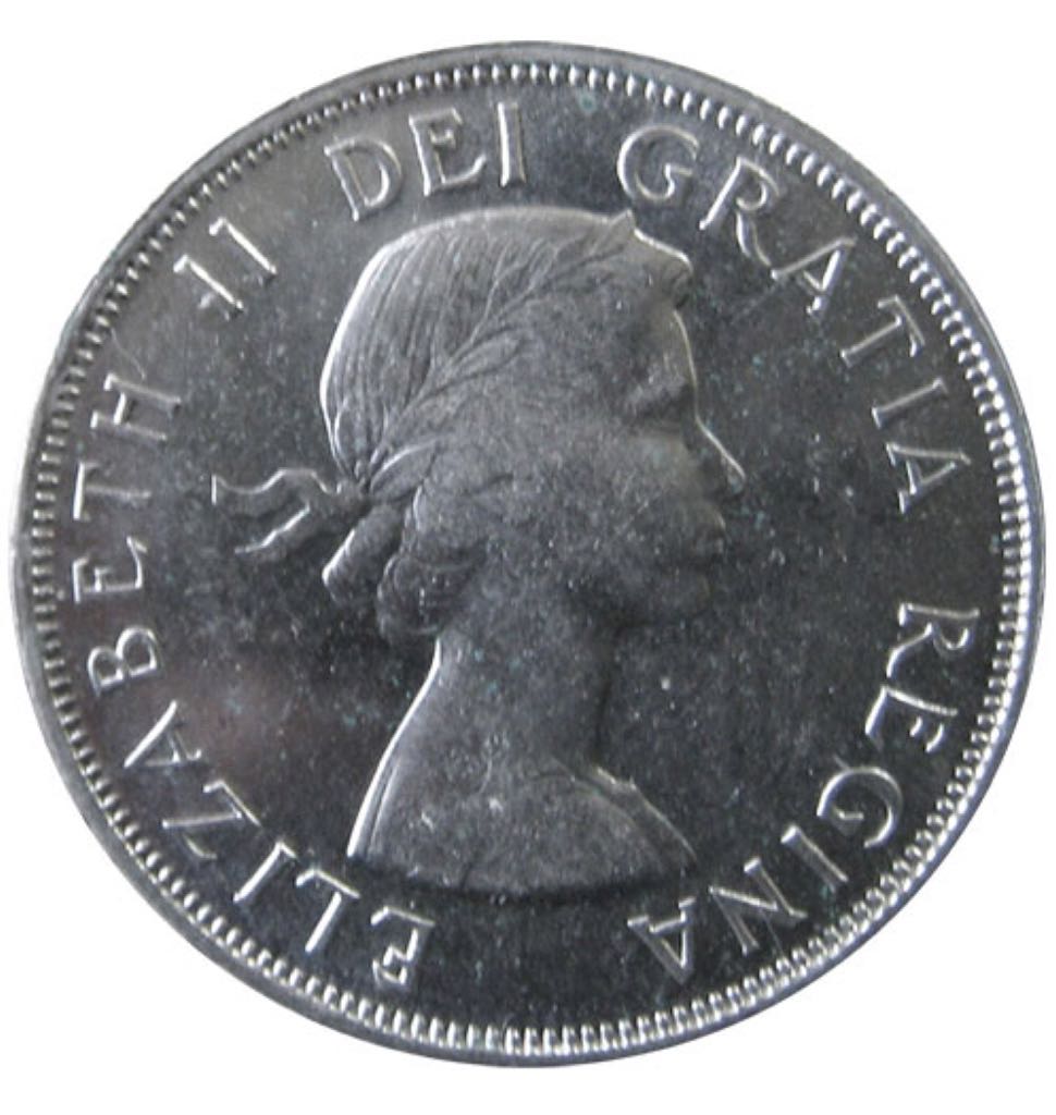 1954 Canadian Silver Fifty Cent Coun  coin collectible - Main Image 2