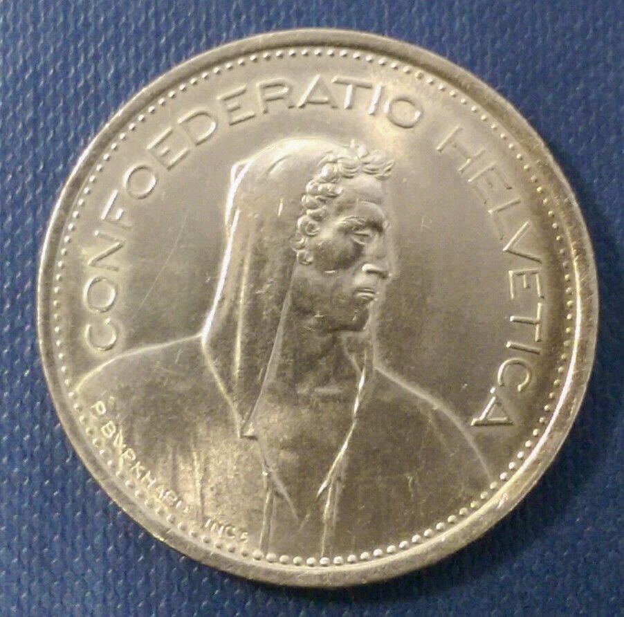 1968 Switzerland 5 Franc  coin collectible - Main Image 2