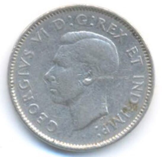 1939 Canadian Five Cent Nickel Coin  coin collectible - Main Image 2