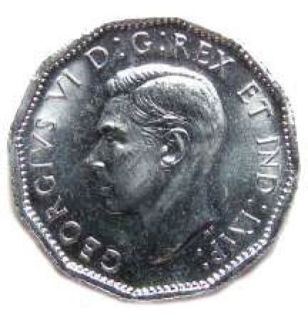 1944 Canadian Five Cent Tombac Coin  coin collectible - Main Image 2