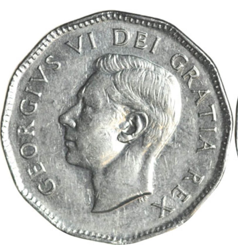 1949 Canadian Five Cent Nickel Coin coin collectible - Main Image 2
