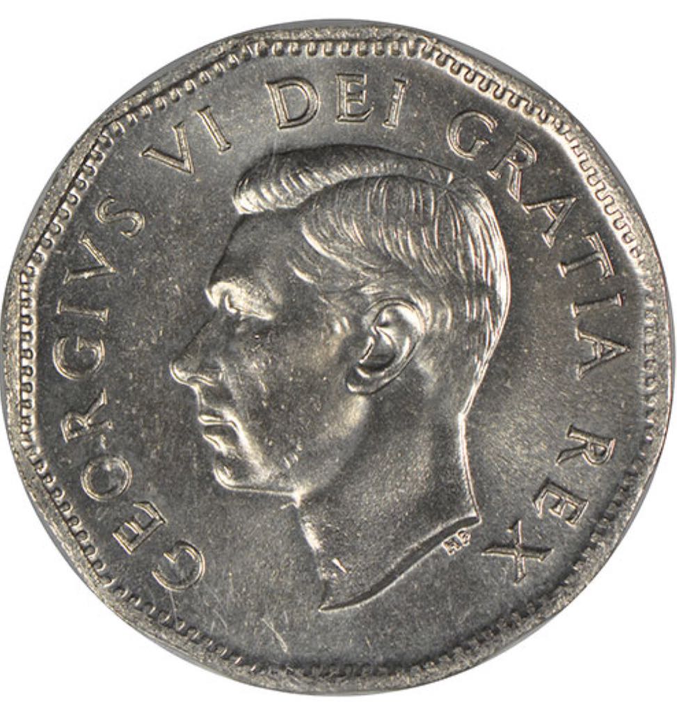 1950 Canadian Five Cent Nickel Coin  coin collectible - Main Image 2