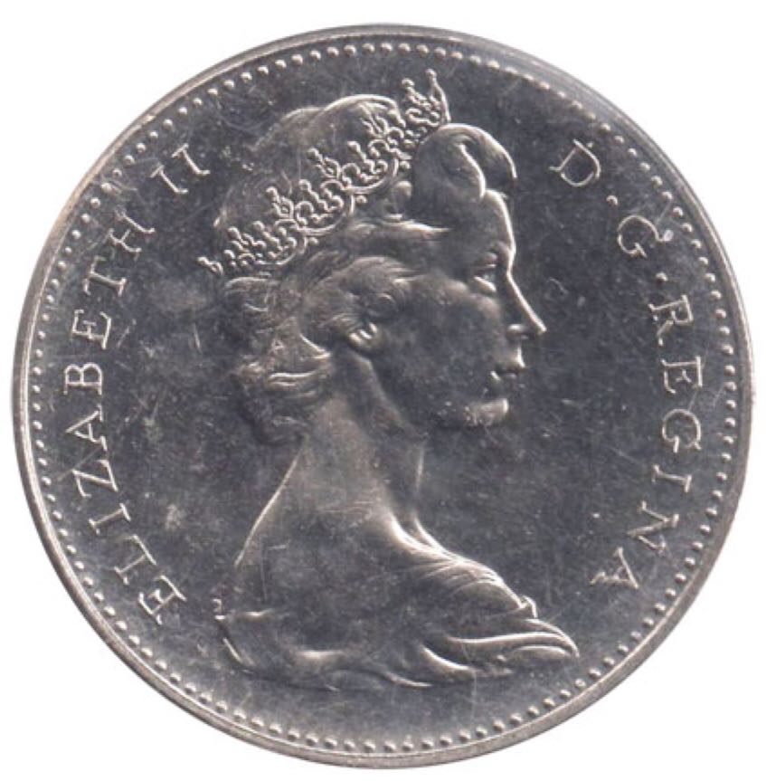 1966 Canadian Five Cent Nickel Coin  coin collectible - Main Image 2