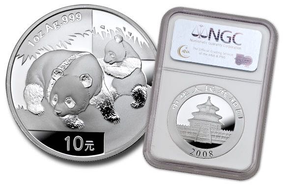 Panda Silver Ms 69 2008  coin collectible - Main Image 2