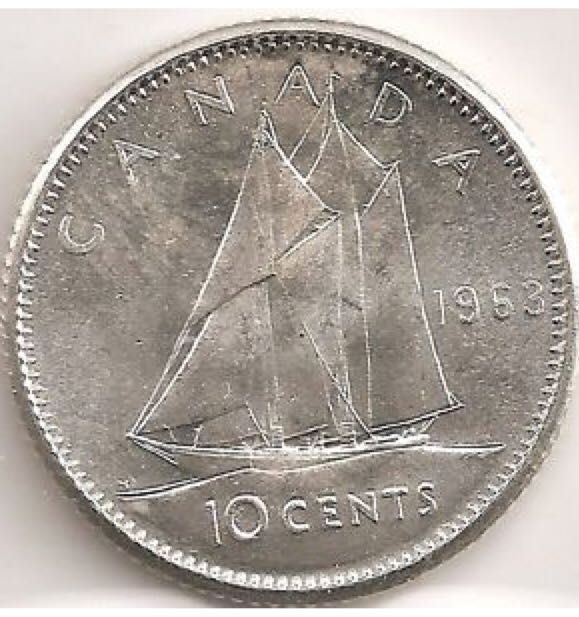 1963 Canadian Ten Cent Silver Coin coin collectible - Main Image 1