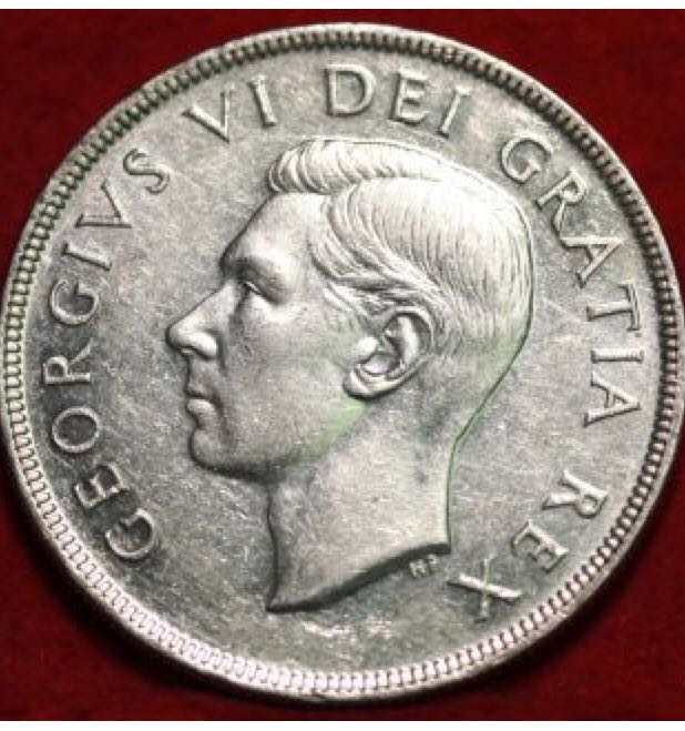 1950 Canadian Twenty Five Cent Silver Quarter  coin collectible - Main Image 2