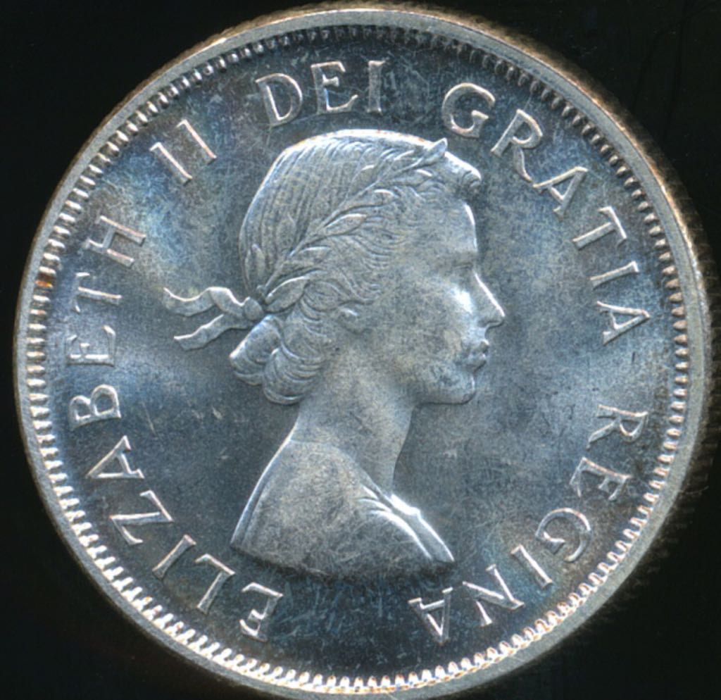 1956 Canadian Twenty Five Cent Silver Quarter  coin collectible - Main Image 2