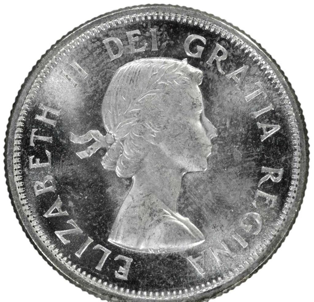 1959 Canadian Twenty Five Cent Silver Quarter  coin collectible - Main Image 2