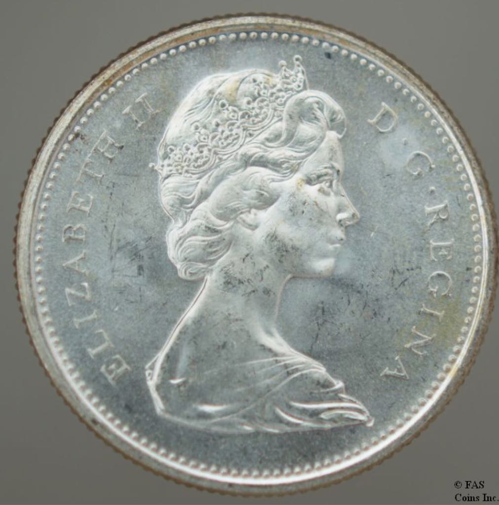 1965 Canadian Twenty Five Cent Silver Quarter  coin collectible - Main Image 2