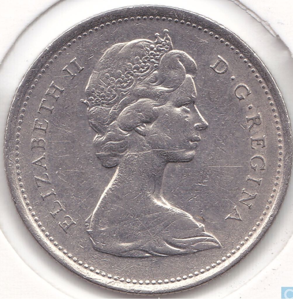 1969 Canadian Twenty Five Cent Nickel Quarter  coin collectible - Main Image 2
