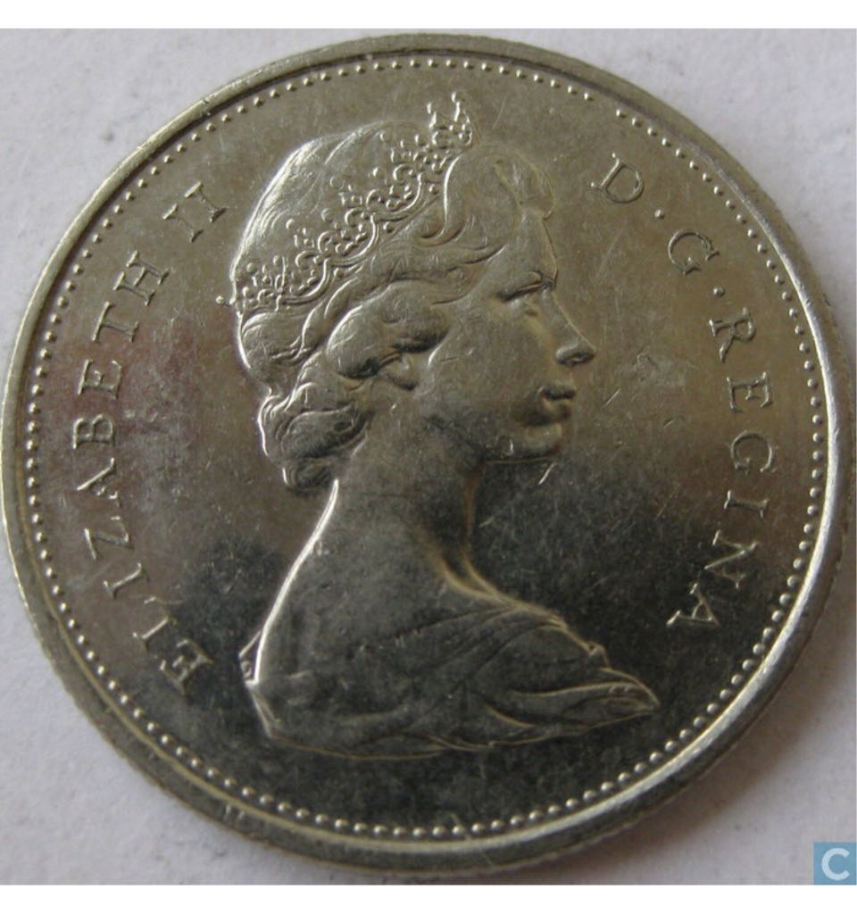 1974 Canadian Twenty Five Cent Nickel Quarter  coin collectible - Main Image 2