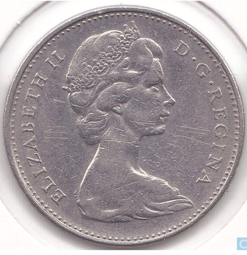 1975 Canadian Twenty Five Cent Nickel Quarter  coin collectible - Main Image 2