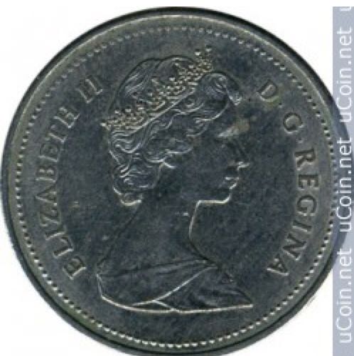 1984 Canadian Twenty Five Cent Nickel Quarter  coin collectible - Main Image 2