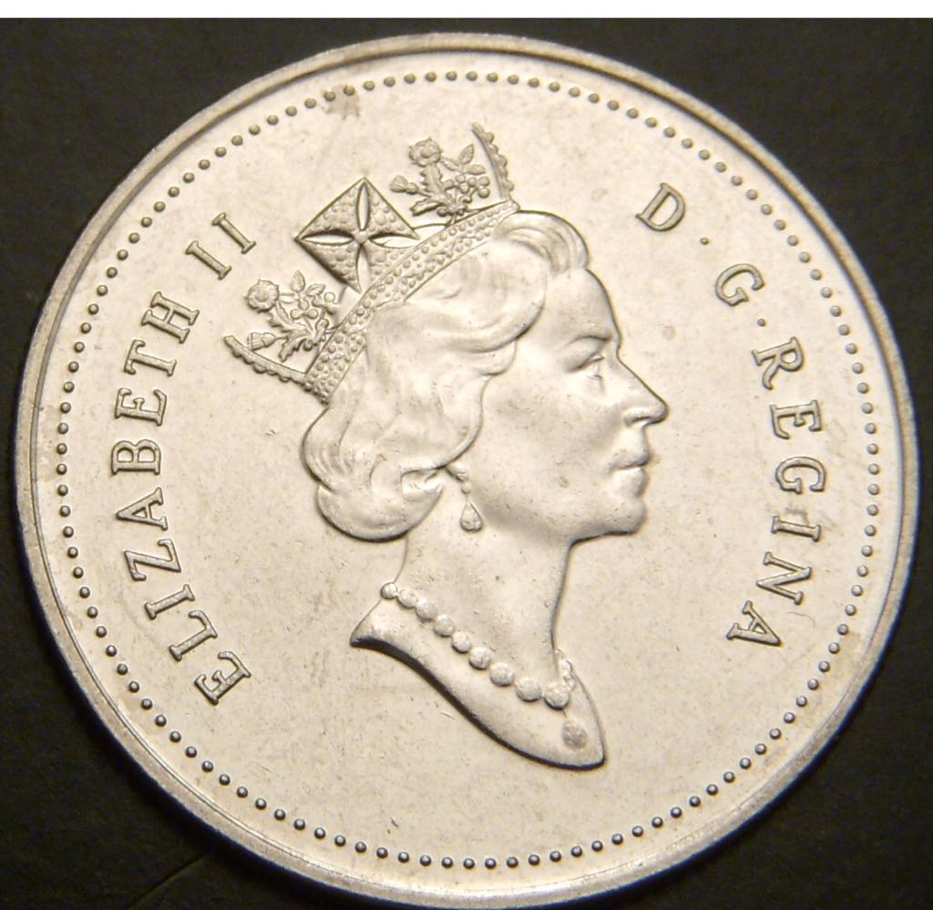 1990 Canadian Twenty Five Cent Nickel Quarter  coin collectible - Main Image 2