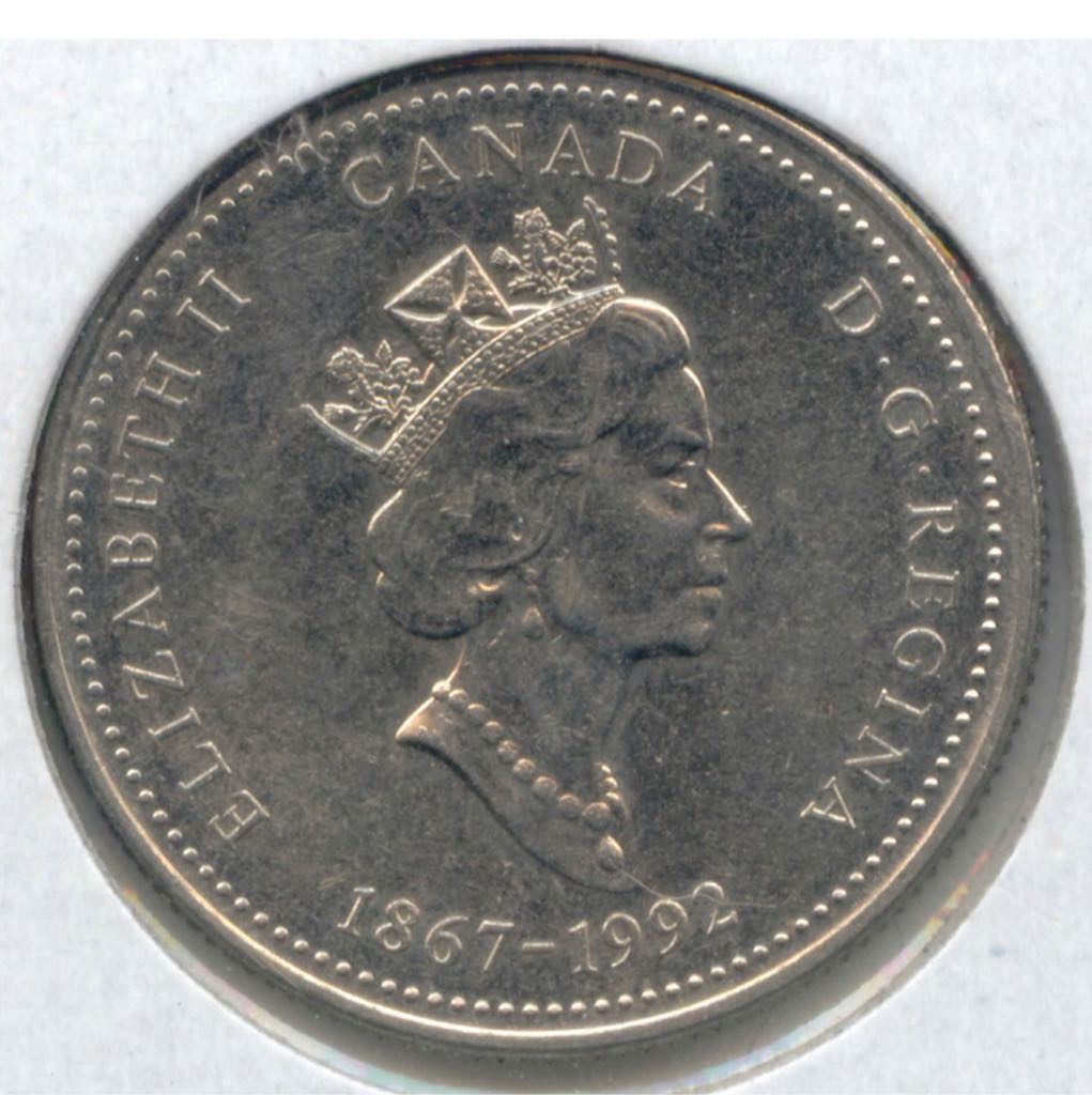 1992(1867) Canadian NWT Twenty Five Cent Nickel Quarter  coin collectible - Main Image 2