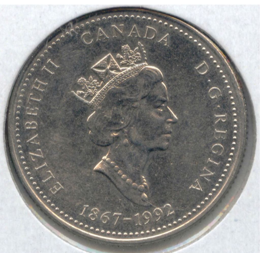 1992(1867) Canadian MB Twenty Five Cent Nickel Quarter  coin collectible - Main Image 2