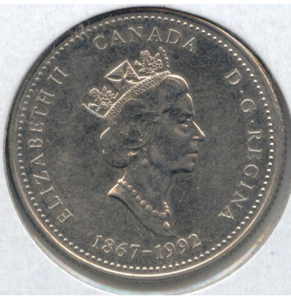 1992(1867) Canadian PE Twenty Five Cent Nickel Quarter  coin collectible - Main Image 2