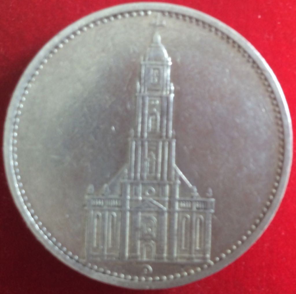 5 Reichsmark 1934D Church  coin collectible - Main Image 2