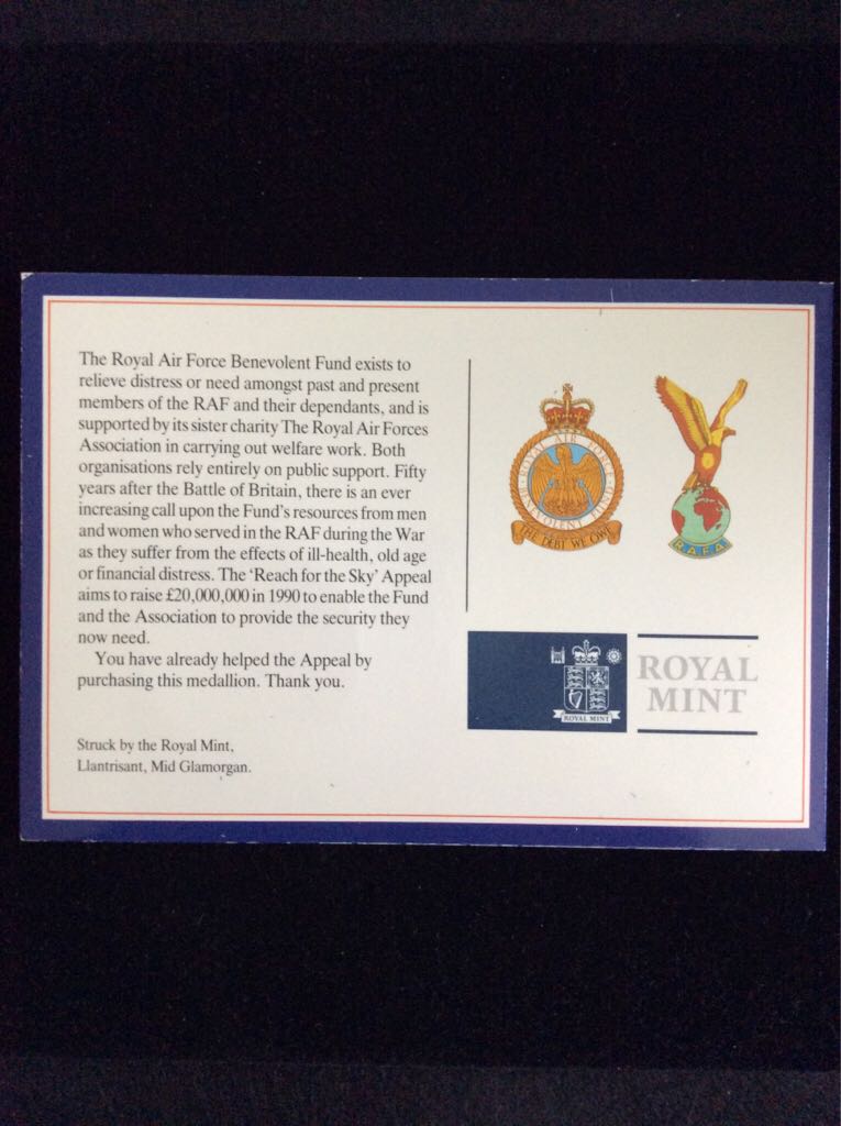 Battle Of Britain 50th Anniversary Commemorative Medallion  coin collectible - Main Image 2